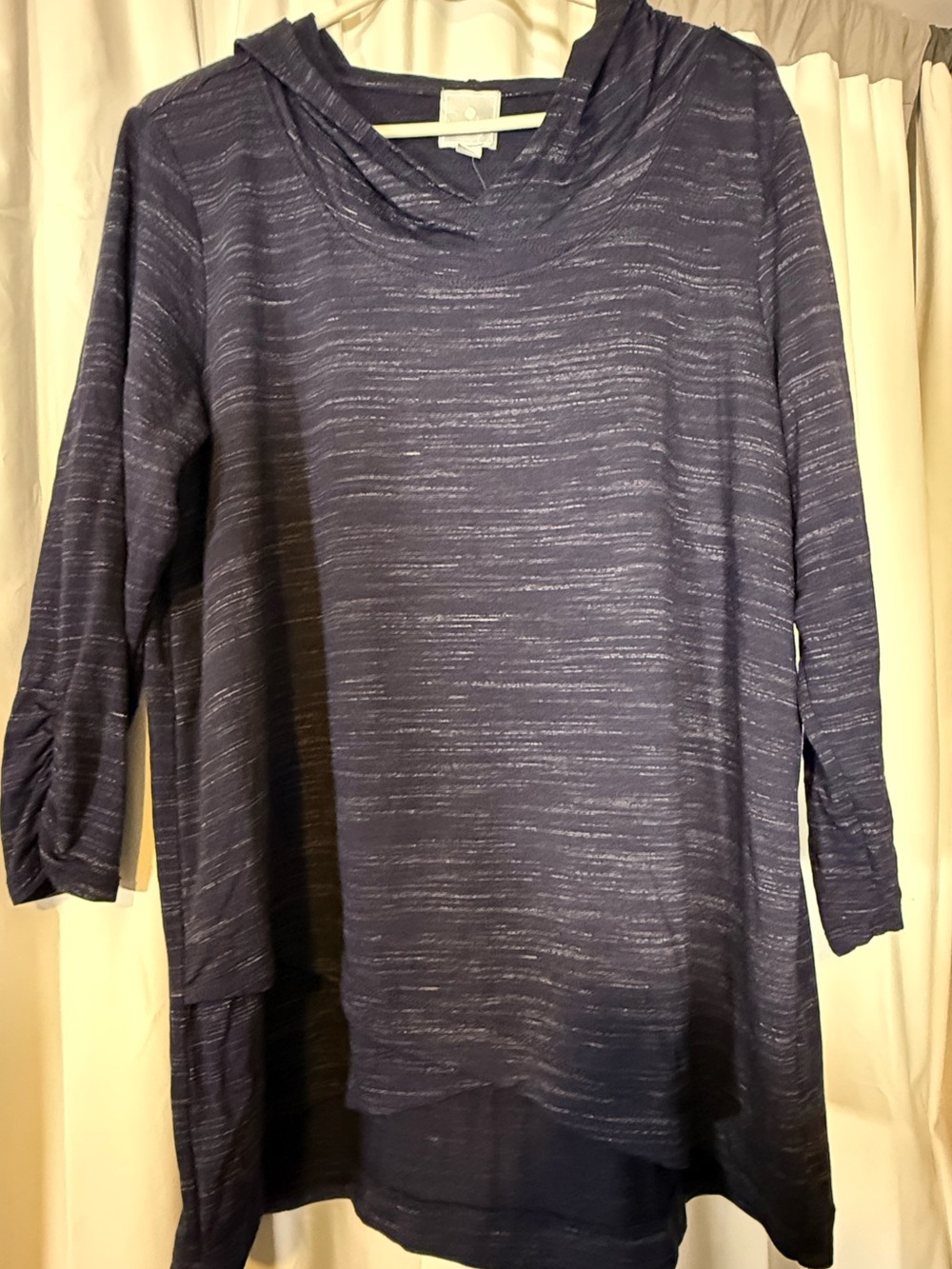Sunday’s Navy Heathered Hooded Tunic Woman’s XL